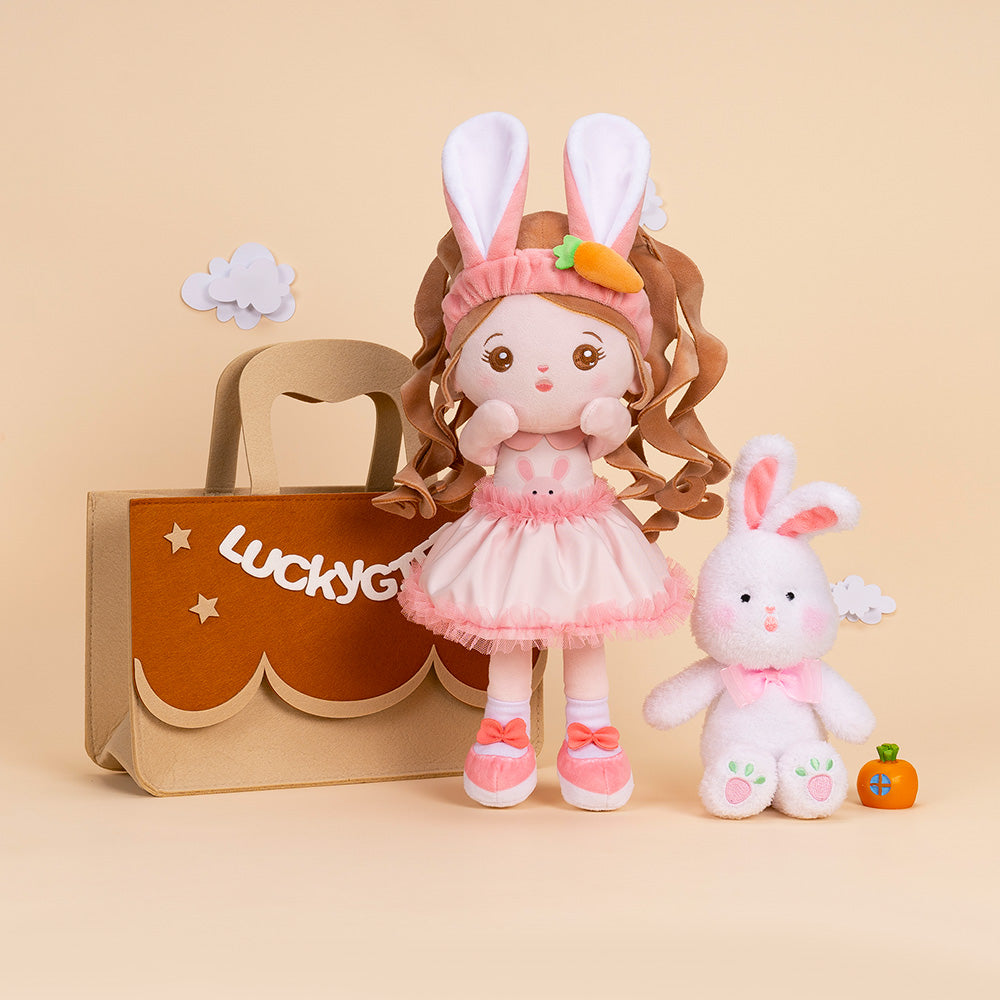 Personalisierte Kaninchen Plüsch Puppe & Rucksack