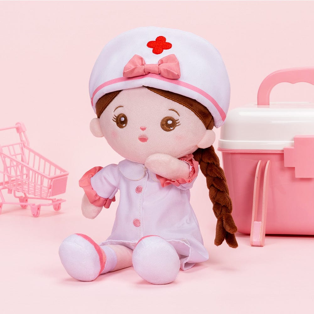 OUOZZZ Personalisierte Plüschpuppen mit Offenen Augen der Krankenschwester Nur Puppe⭕️