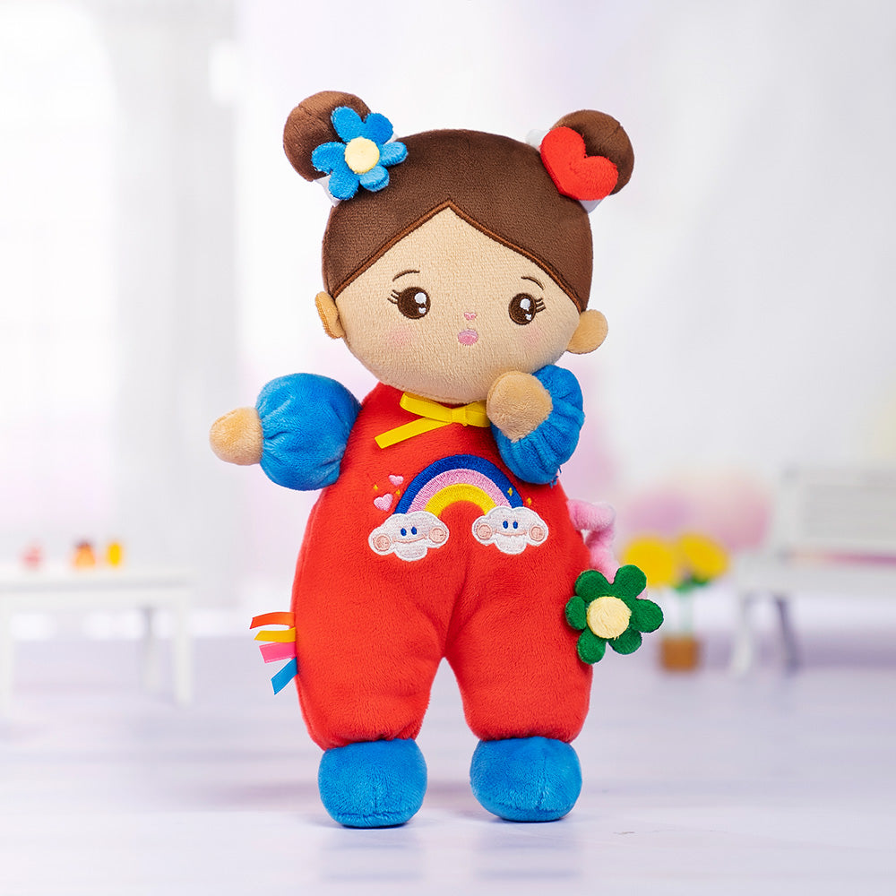 Mini Personalisierte Plüschpuppen mit Offenen Augen im Braune Haut