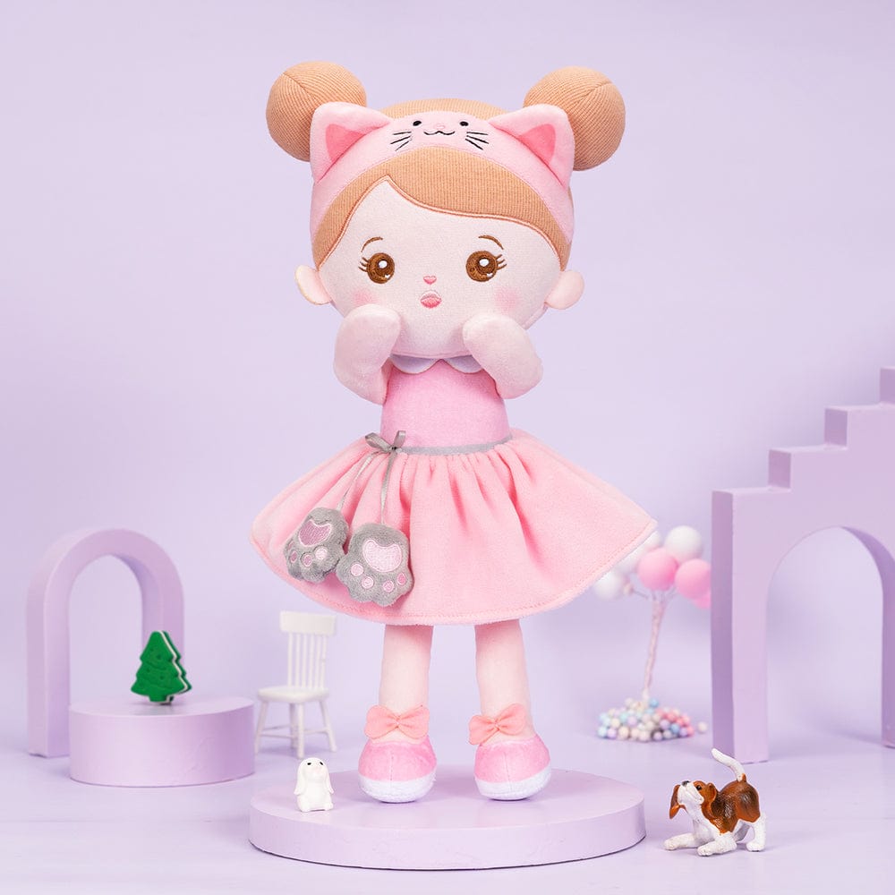 OUOZZZ Personalisierte rosa Katze Plüsch Mädchen Puppe & Katze Tierpuppe
