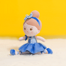 Laden Sie das Bild in den Galerie-Viewer, Puppenia Personalisierte blaue Ballett-Plüschpuppe 08