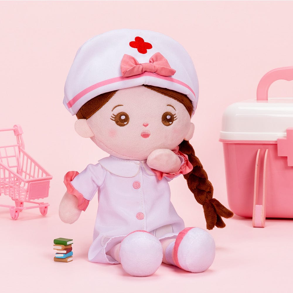 OUOZZZ Personalisierte Plüschpuppen mit Offenen Augen der Krankenschwester Nur Puppe⭕️