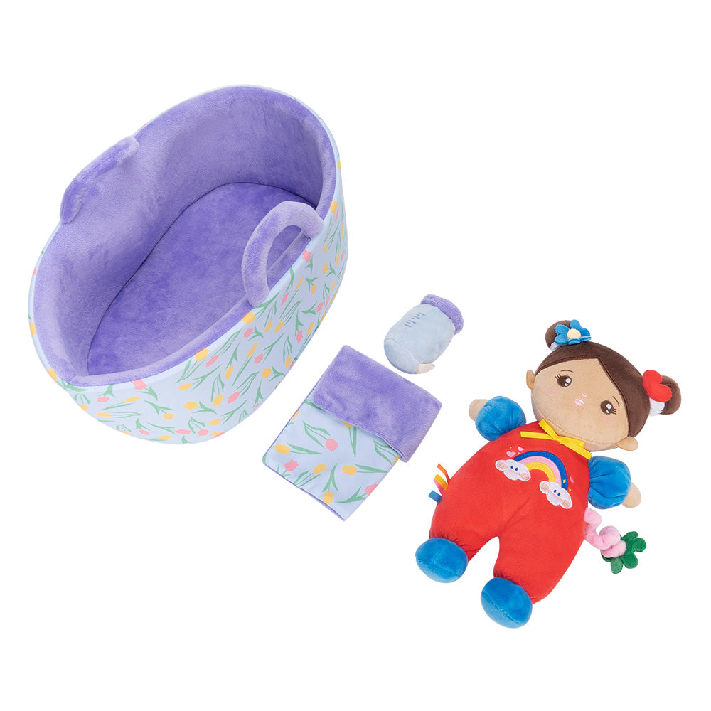 Mini Personalisierte Plüschpuppen mit Offenen Augen im Braune Haut & Geschenkset