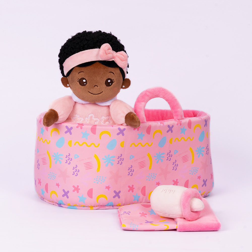 Mini Rosa Tiefen Teint Personalisierte Plüschpuppen & Geschenkset