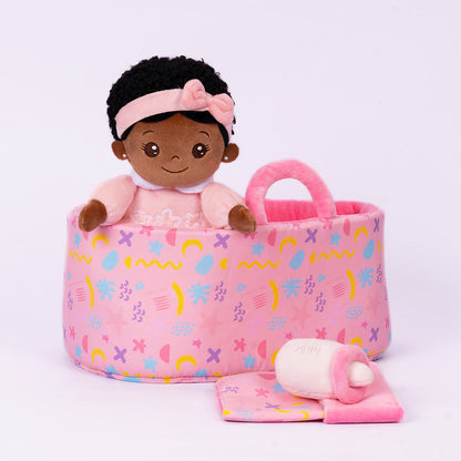 Mini Rosa Tiefen Teint Personalisierte Plüschpuppen & Geschenkset