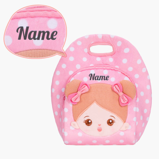Personalisierte Rosa Großer Kapazität Plüsch Lunchtasche