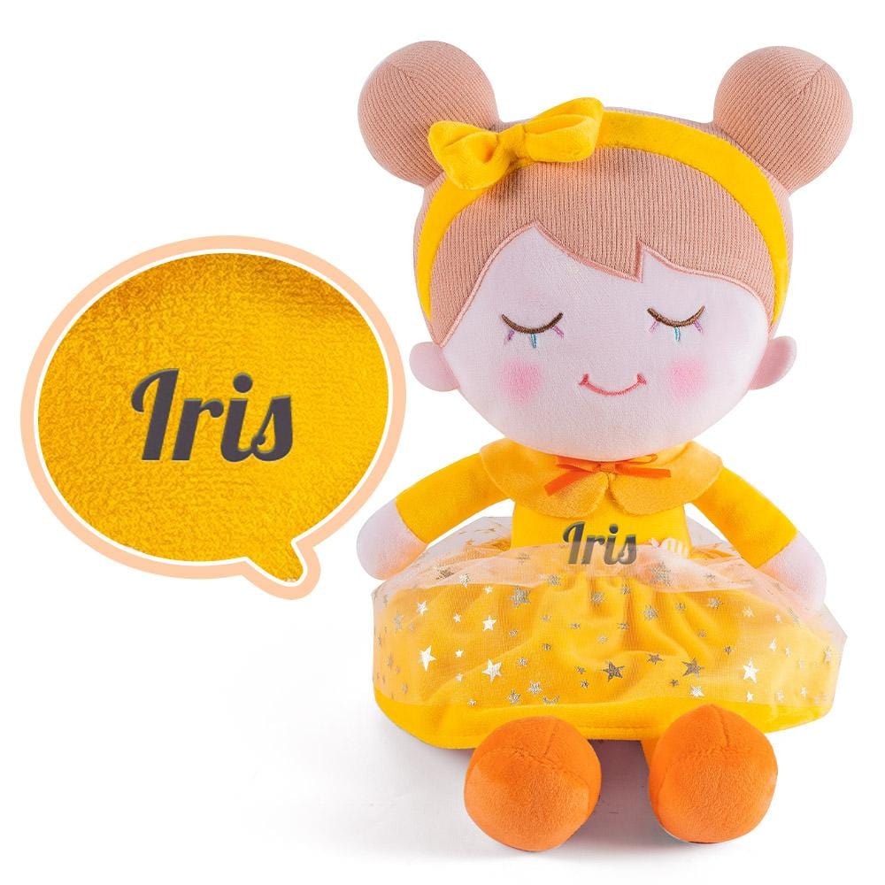 Personalizedoll Herbstmädchen gelber Rock Plüschpuppe Gelbe Puppe