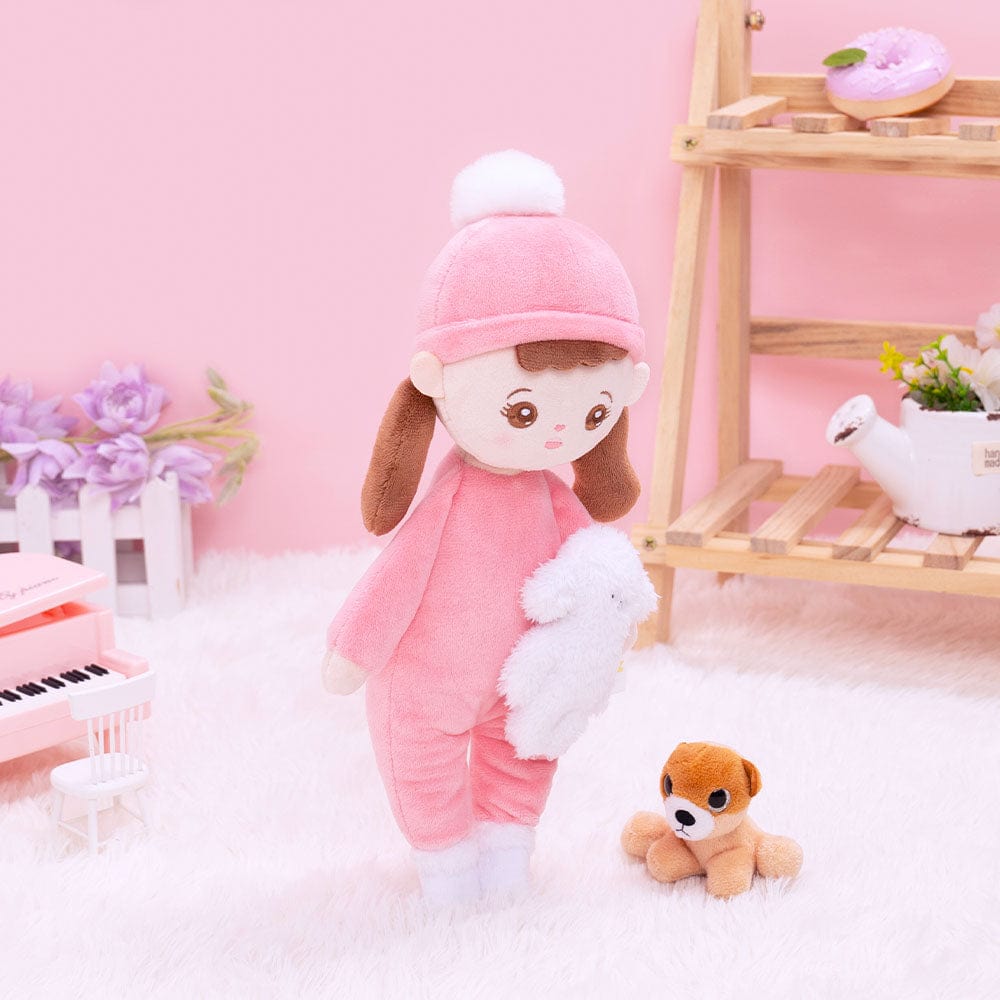 OUOZZZ Kleine rosa personalisierte Puppe mit offenen Augen Kleine Puppe🍨
